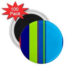 Blue And Green Lines 2 25  Magnets (100 Pack)  by Valentinaart