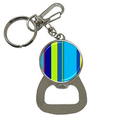 Blue And Green Lines Bottle Opener Key Chains by Valentinaart