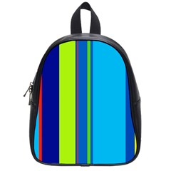 Blue And Green Lines School Bags (small)  by Valentinaart