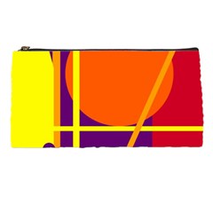 Orange Abstract Design Pencil Cases by Valentinaart