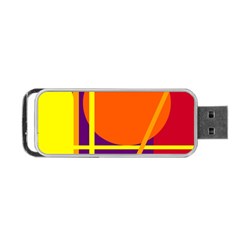 Orange Abstract Design Portable Usb Flash (two Sides) by Valentinaart