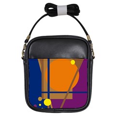 Decorative Abstract Design Girls Sling Bags
