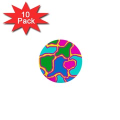 Colorful Abstract Design 1  Mini Buttons (10 Pack) 