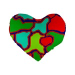Colorful abstract design Standard 16  Premium Heart Shape Cushions Front