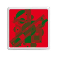 Red And Green Abstract Design Memory Card Reader (square) 