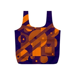 Blue And Orange Abstract Design Full Print Recycle Bags (s)  by Valentinaart