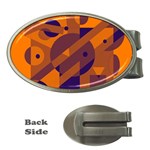 Orange and blue abstract design Money Clips (Oval)  Front