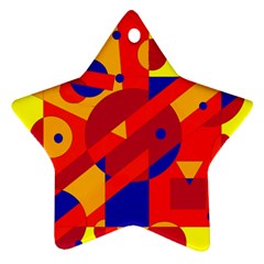 Colorful Abstraction Ornament (star)  by Valentinaart