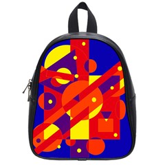 Blue And Orange Abstract Design School Bags (small) 