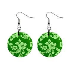 Green Hawaiian Mini Button Earrings by AlohaStore