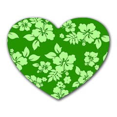 Green Hawaiian Heart Mousepads by AlohaStore