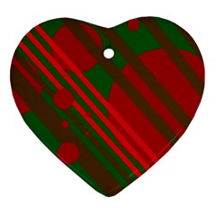 Red and green abstract design Ornament (Heart) 