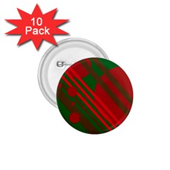 Red and green abstract design 1.75  Buttons (10 pack)