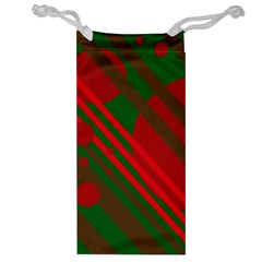 Red and green abstract design Jewelry Bags