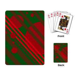 Red And Green Abstract Design Playing Card