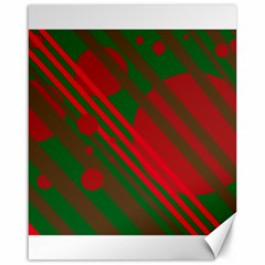 Red And Green Abstract Design Canvas 16  X 20   by Valentinaart