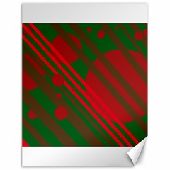 Red and green abstract design Canvas 18  x 24  