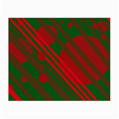 Red and green abstract design Small Glasses Cloth (2-Side)