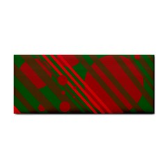 Red and green abstract design Hand Towel