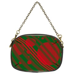 Red and green abstract design Chain Purses (One Side) 