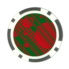 Red and green abstract design Poker Chip Card Guards (10 pack) 