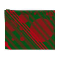 Red and green abstract design Cosmetic Bag (XL)