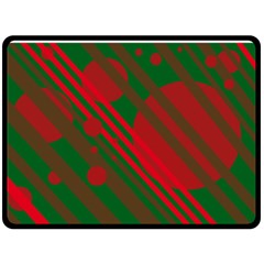 Red and green abstract design Fleece Blanket (Large) 