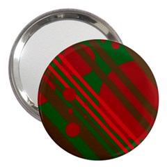 Red and green abstract design 3  Handbag Mirrors