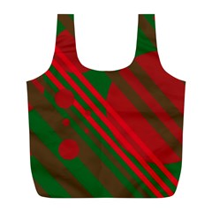 Red and green abstract design Full Print Recycle Bags (L) 