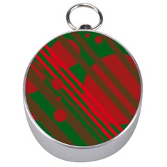 Red and green abstract design Silver Compasses