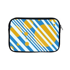 Blue, Yellow And White Lines And Circles Apple Ipad Mini Zipper Cases by Valentinaart