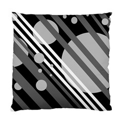 Gray Lines And Circles Standard Cushion Case (two Sides) by Valentinaart