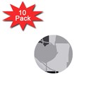 Gray hart 1  Mini Buttons (10 pack)  Front