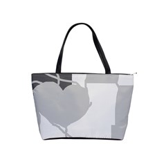 Gray Hart Shoulder Handbags by Valentinaart