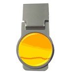 Yellow decorative design Money Clips (Round)  Front