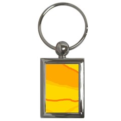 Yellow Decorative Design Key Chains (rectangle)  by Valentinaart