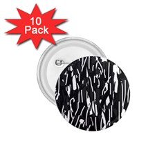 Black And White Elegant Pattern 1 75  Buttons (10 Pack)