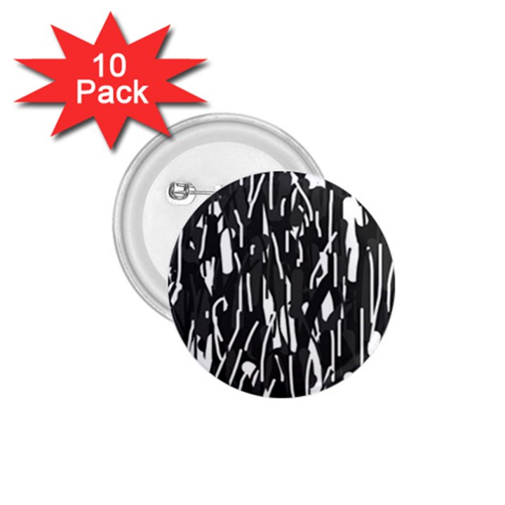 Black and white elegant pattern 1.75  Buttons (10 pack)