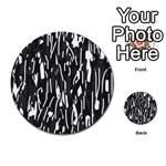 Black and white elegant pattern Multi-purpose Cards (Round)  Back 1