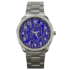 Plue Decorative Pattern  Sport Metal Watch by Valentinaart