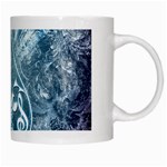 Music, Decorative Clef With Floral Elements In Blue Colors White Mugs Right