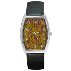 Decorative Pattern  Barrel Style Metal Watch by Valentinaart