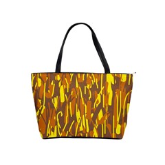 Yellow Pattern Shoulder Handbags by Valentinaart