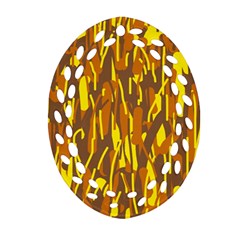 Yellow Pattern Ornament (oval Filigree)  by Valentinaart