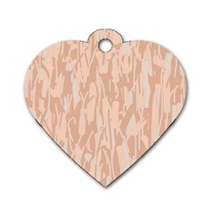 Pink Pattern Dog Tag Heart (two Sides) by Valentinaart