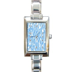 Blue Pattern Rectangle Italian Charm Watch by Valentinaart