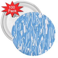 Blue Pattern 3  Buttons (100 Pack)  by Valentinaart