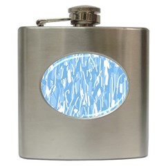 Blue Pattern Hip Flask (6 Oz)