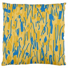 Yellow And Blue Pattern Large Cushion Case (one Side) by Valentinaart