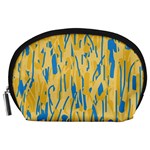 Yellow and blue pattern Accessory Pouches (Large)  Front